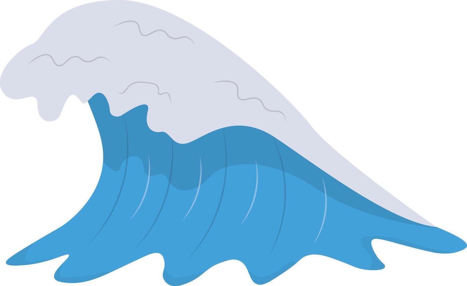 Summer Ocean Waves in Cartoon Design. vector
