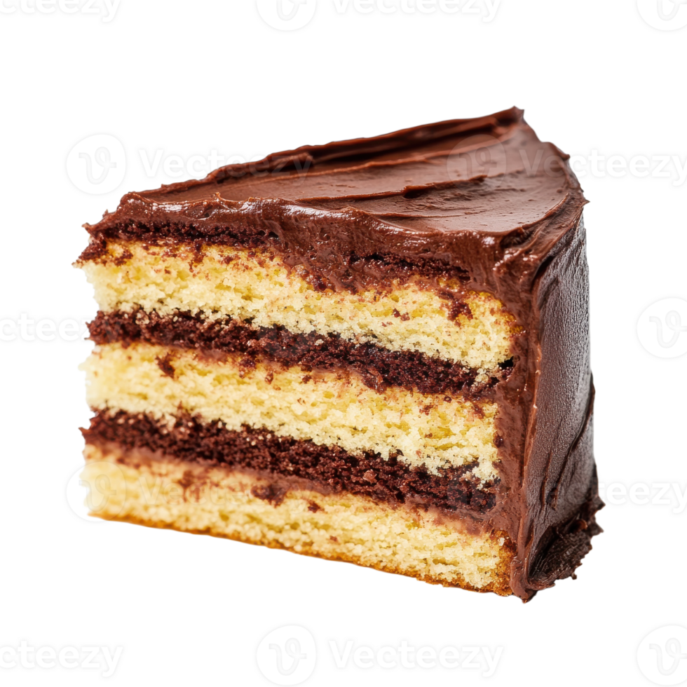 A slice of layer cake on transparent background png