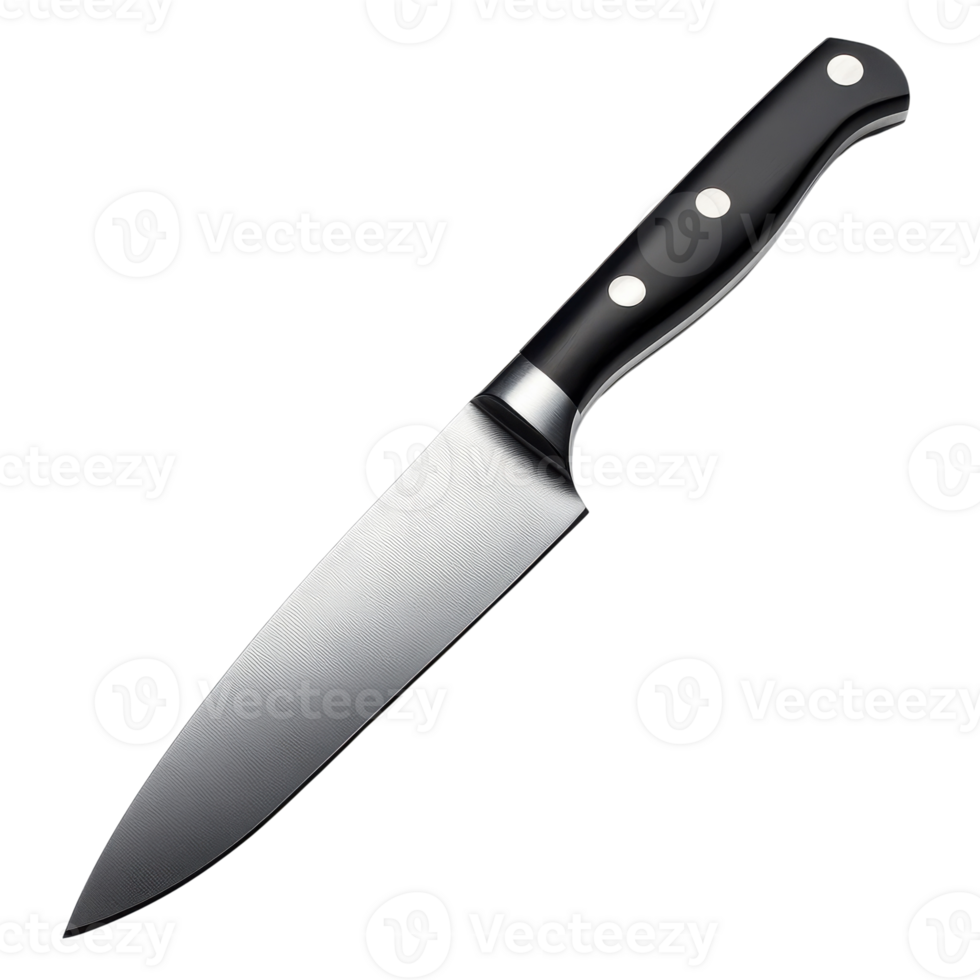 Isolated kitchen knife on transparent background png