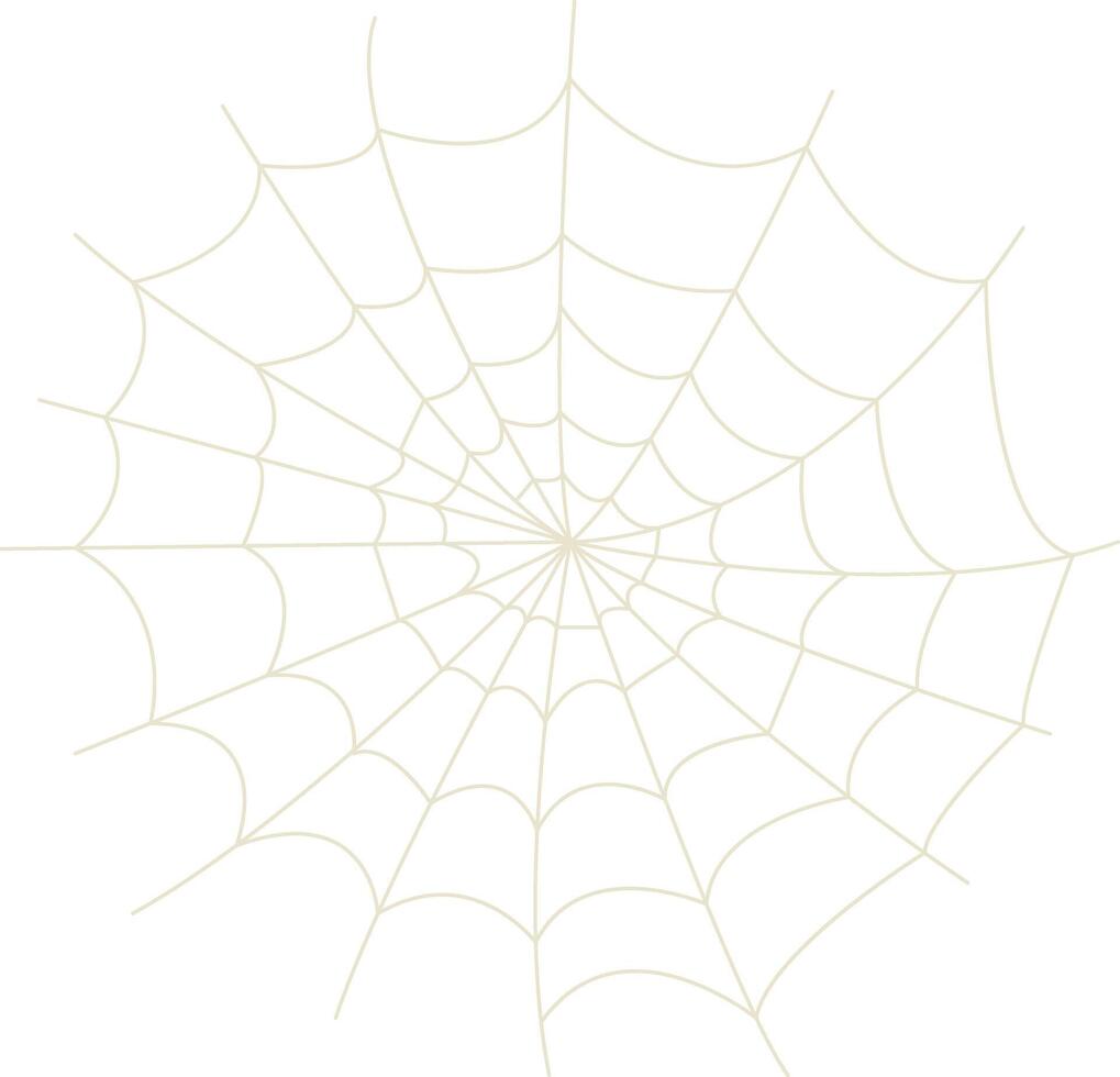 Spider Net Decoration in Flat Design. Isolated on White Background. vector