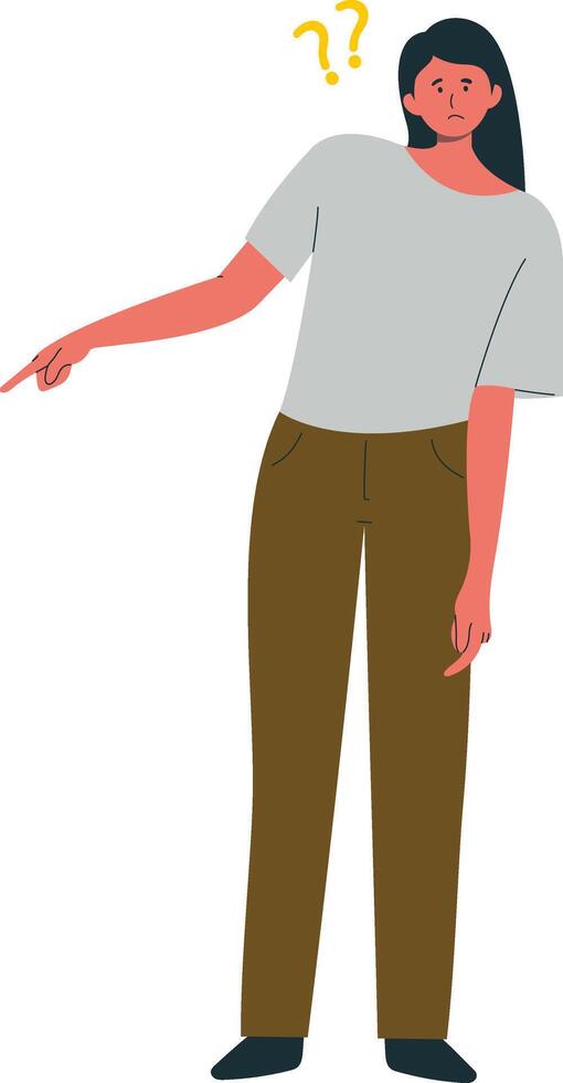 People Asking Question Character in Cartoon Design. vector