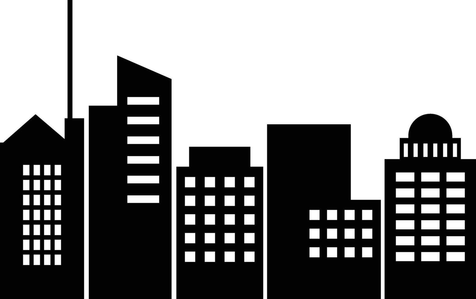 Silhouette of Cityscape with Simple Design vector