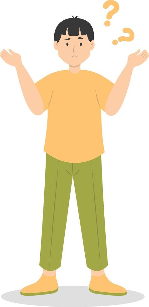 People Think and Solve Question in Cartoon Design vector