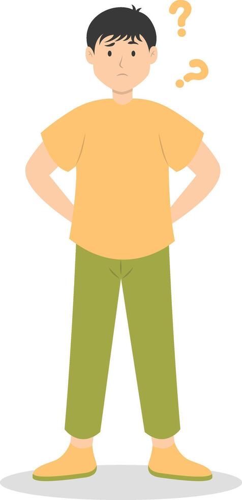 People Think and Solve Question with Cartoon Concept. vector