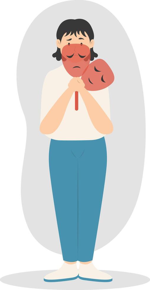 People Depressed Illustration with Cartoon Design vector