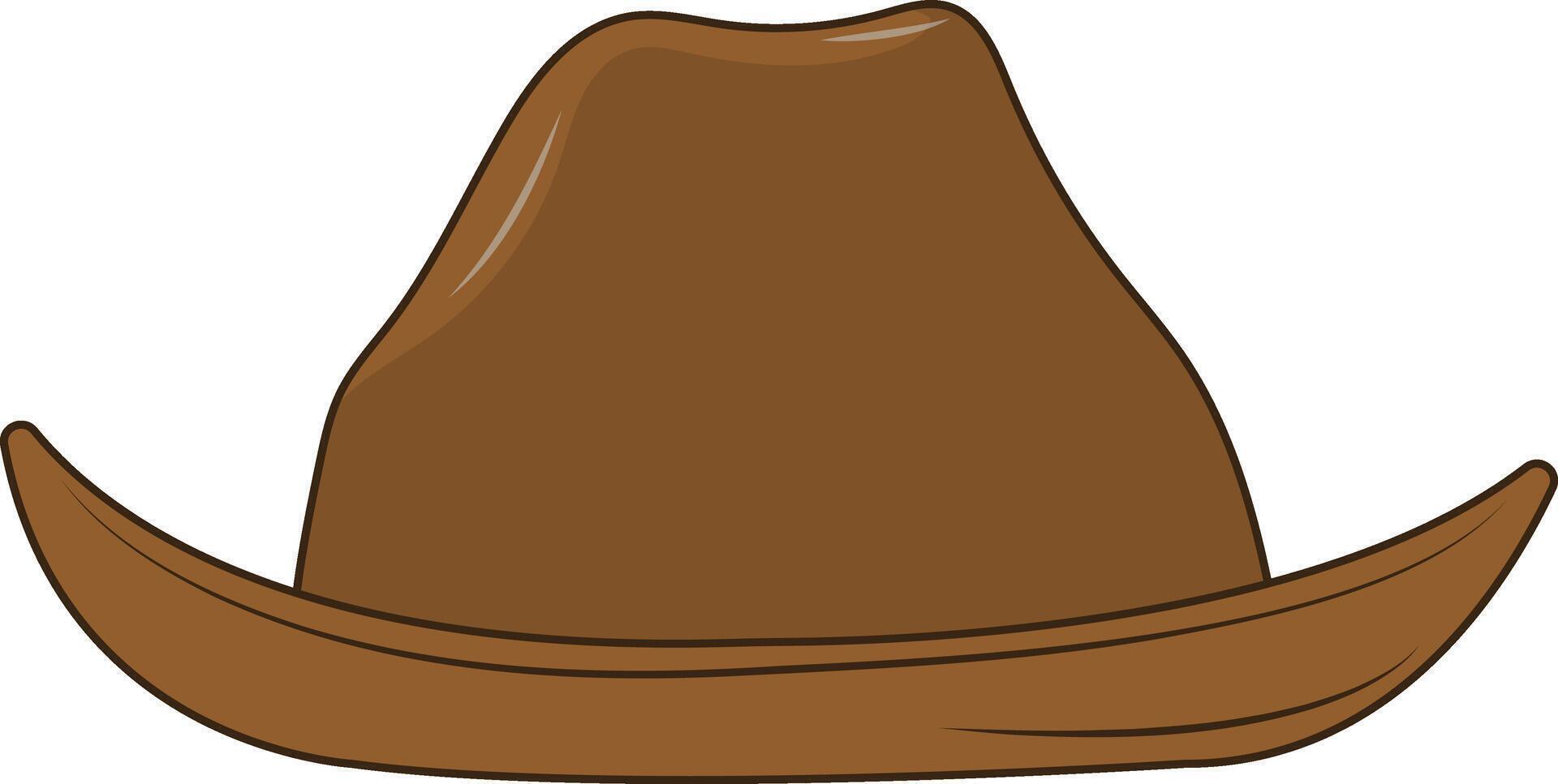 Brown Cowboy Hat Illustration with Cartoon Design vector