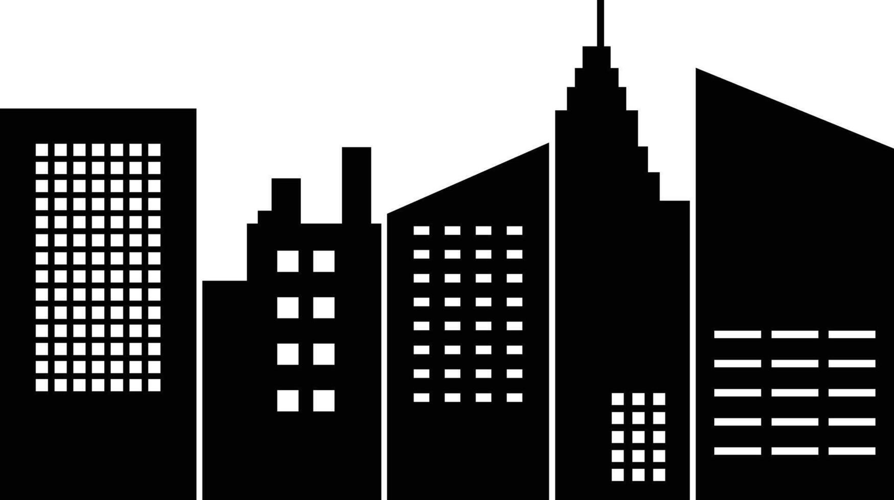 Silhouette of Cityscape, Isolated on White Background vector