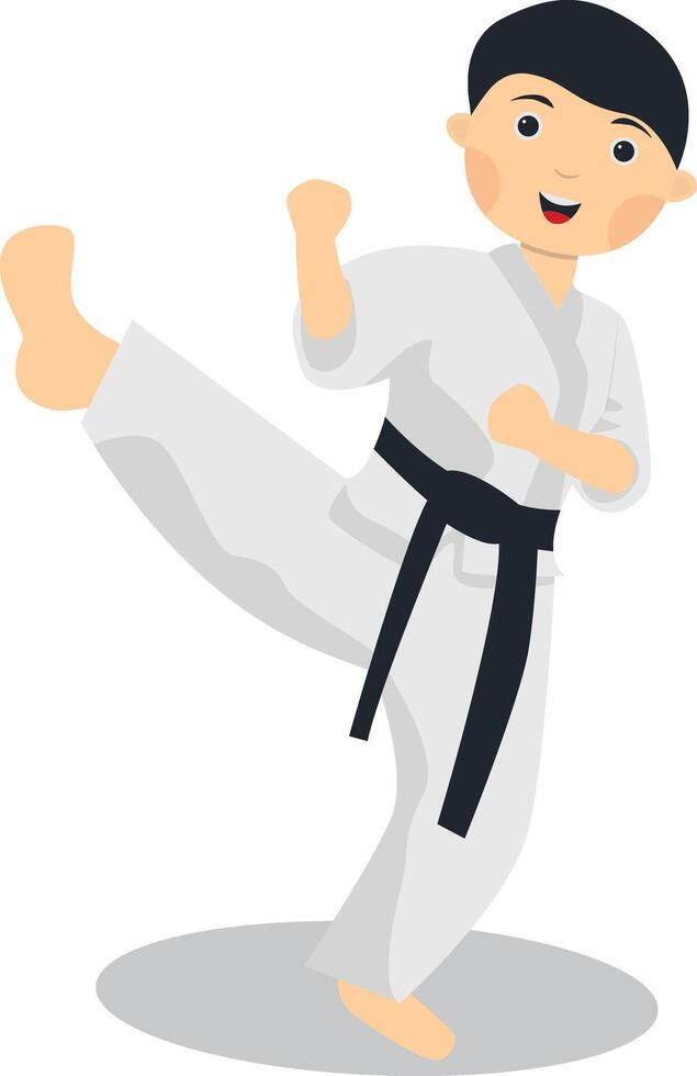 Kid Karate Illustration in Flat Design vector
