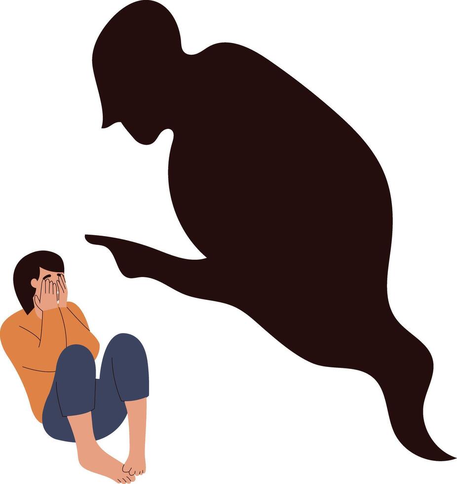 Woman Mental Disorder Character with Cartoon Design vector