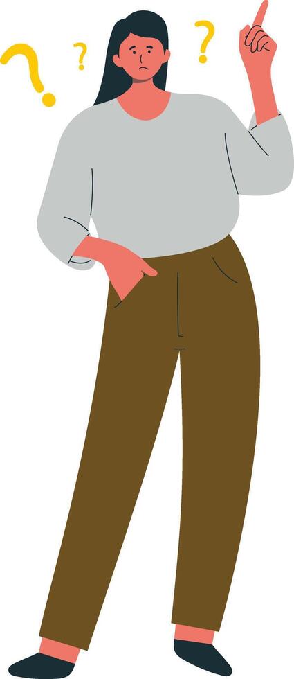 People Asking Question Character with Cartoon Design vector