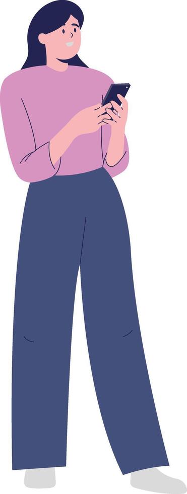 Person with Technology Devices vector