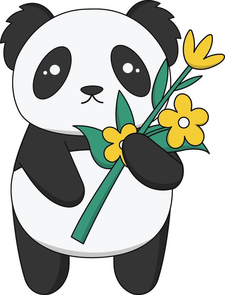 Baby Panda Character in Cute Cartoon Design vector