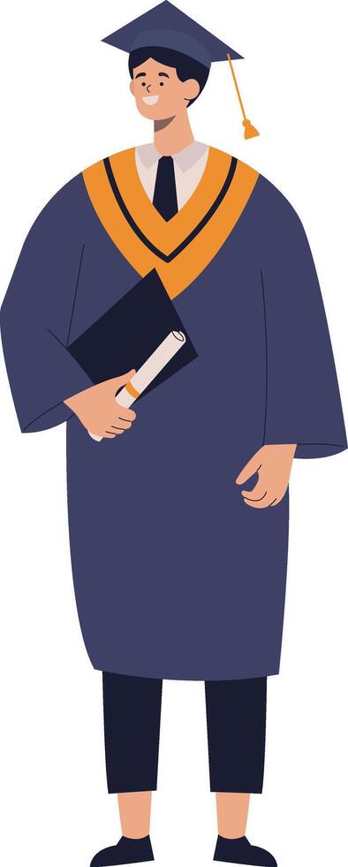 Student Graduation Character at University. Isolated on White Background vector