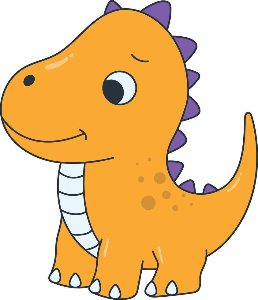 Illustration of Cute Dinosaurs. Cartoon Character vector