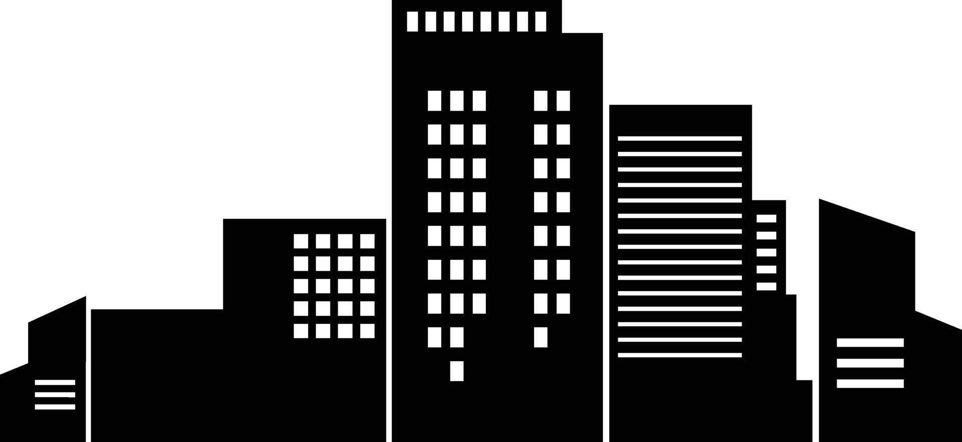Silhouette of Cityscape in Simple Design vector
