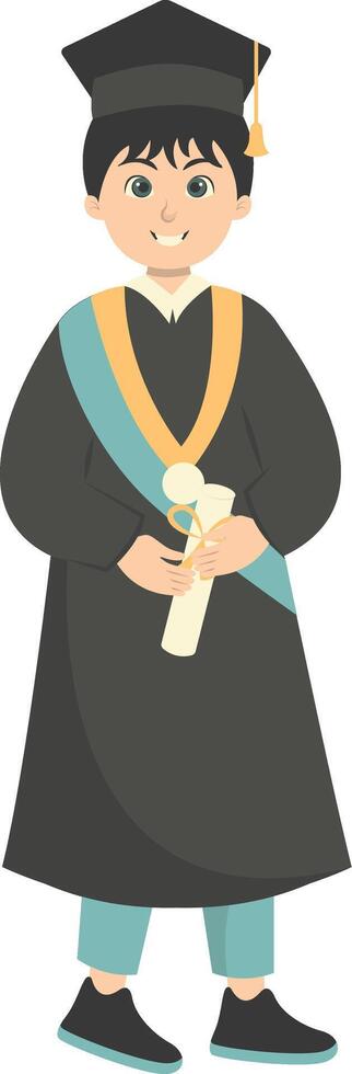 Illustration of People Graduation From University on White Background. vector