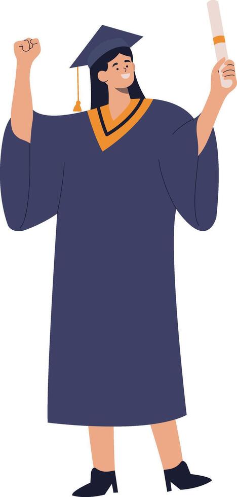 Student Graduation Character at University. vector