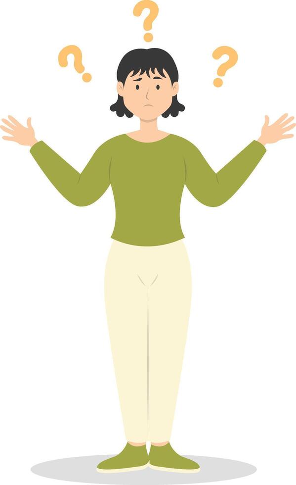 People Think and Solve Question in Cartoon Design. vector