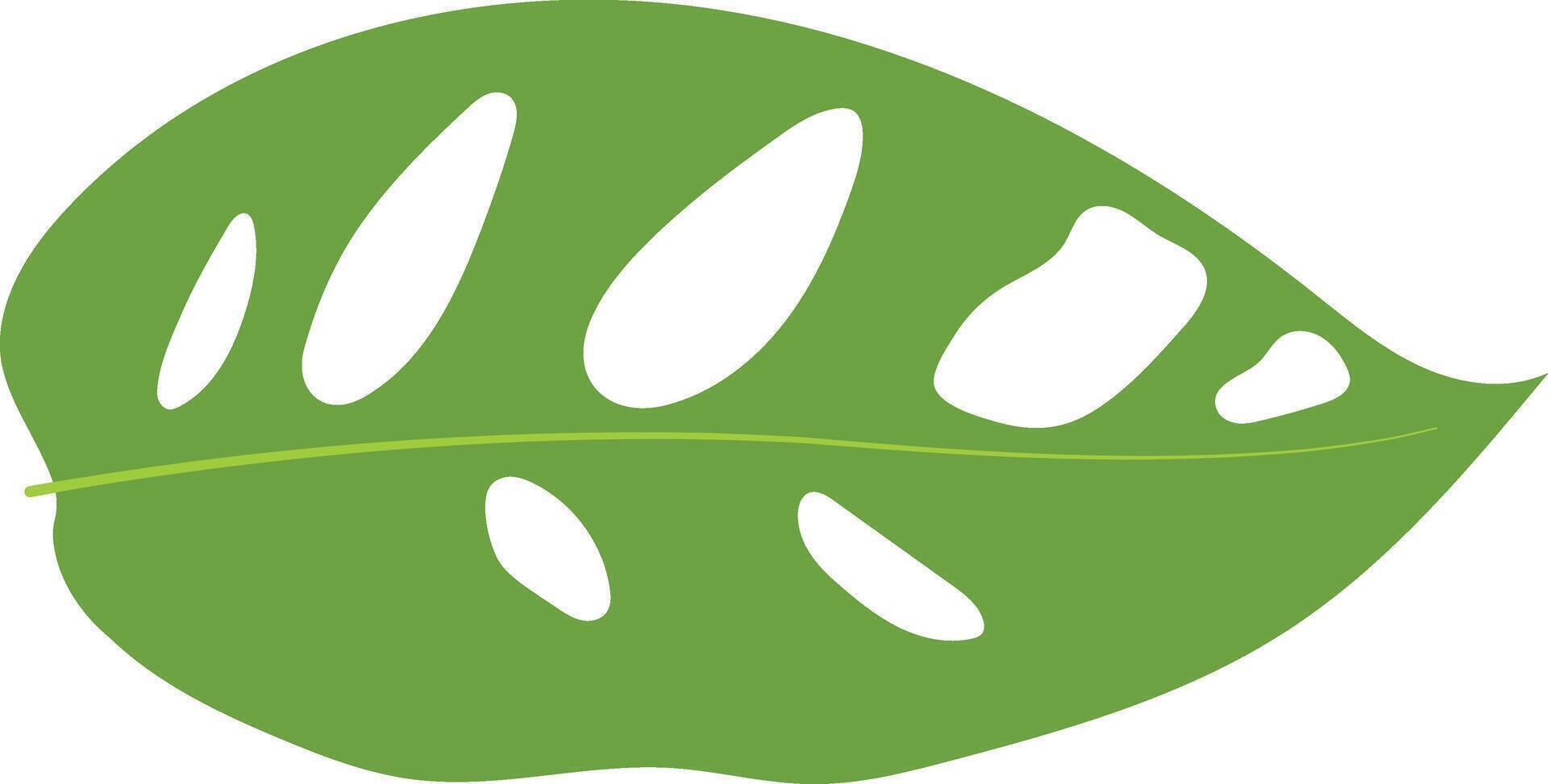 Green Tropical Leaves Illustration with Cartoon Design. vector