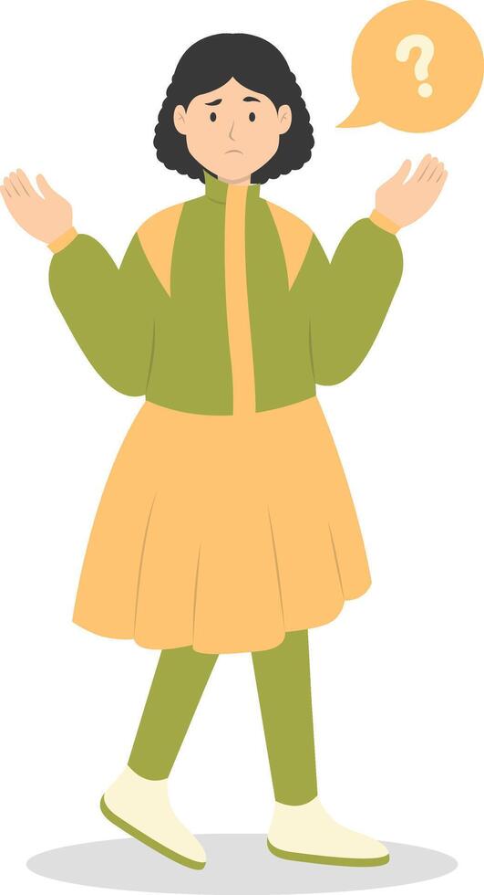 People Think and Solve Question in Flat Cartoon Design. vector