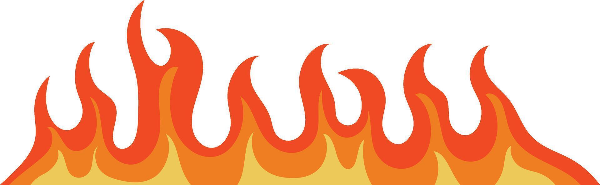 Fire Border Illustration, Isolated on White Background. vector