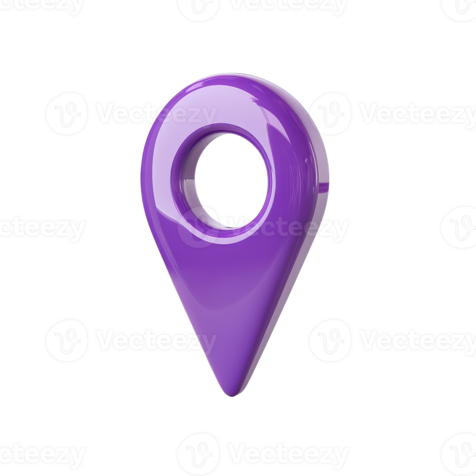 Purple location pointer on transparent background png