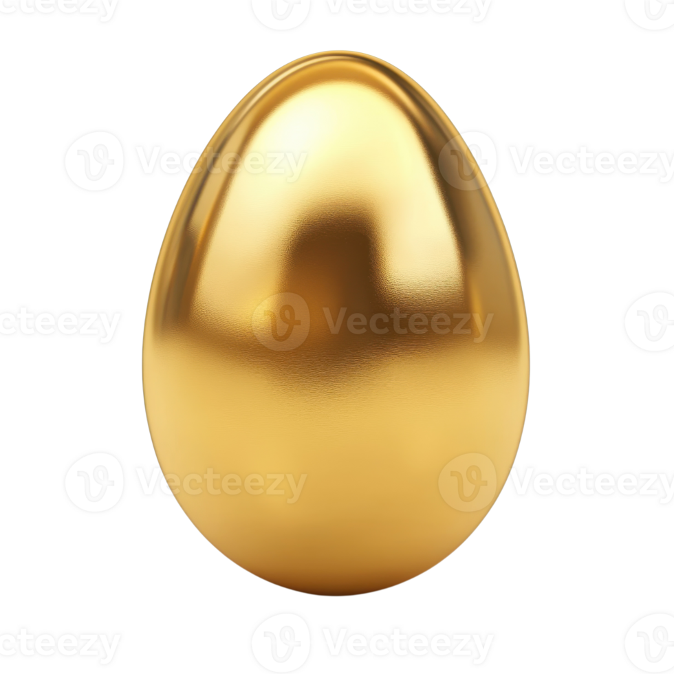 A single golden egg art on transparent background. png