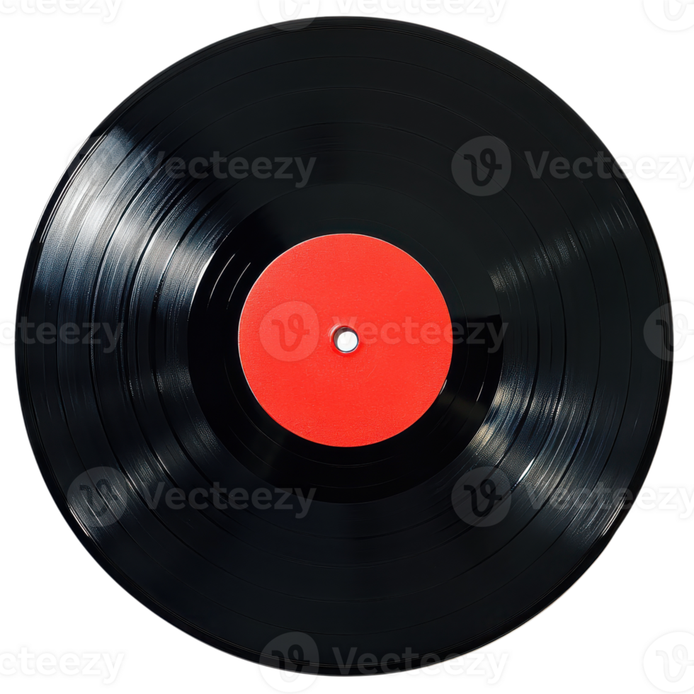 Vinyl record close view on transparent background. png