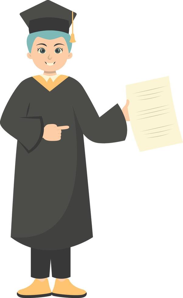 Illustration of People Graduation From University. Isolated on White Background. vector