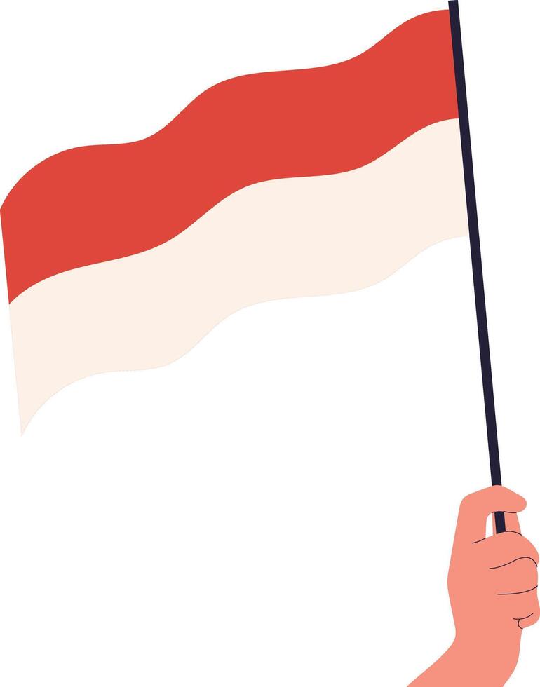 Hand Holding on the Indonesian Flag vector