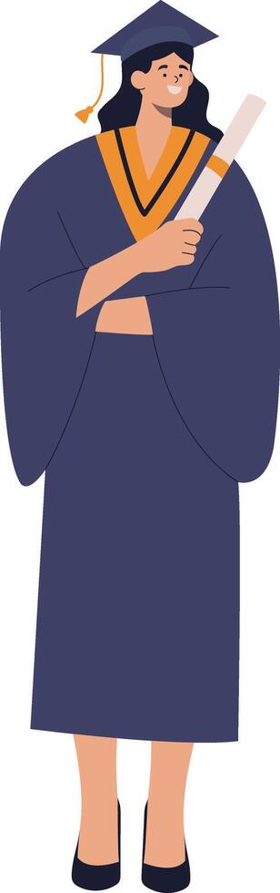 Student Graduation Character at University, Isolated on White Background vector