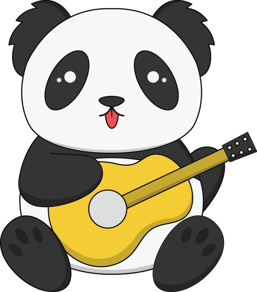 Baby Panda Character with Cartoon Design vector