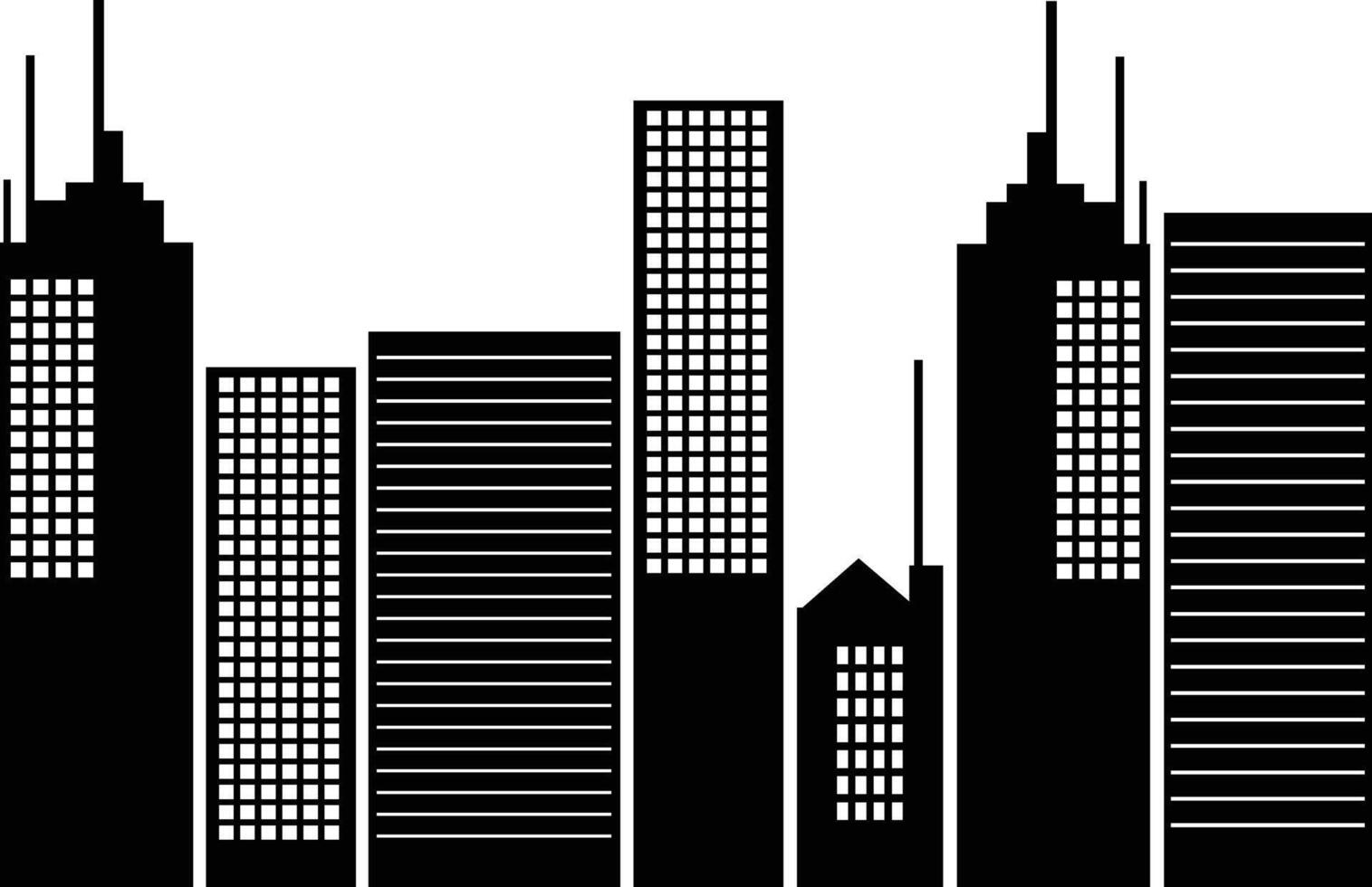 Silhouette of Cityscape in Simple Design. Isolated on White Background vector