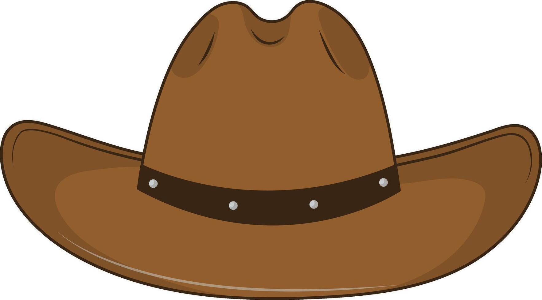 Brown Cowboy Hat Illustration in Cartoon Style. Isolated on White Background vector