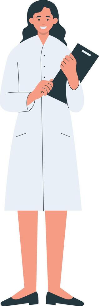 Pharmacist Person Character with Cartoon Design. Isolated on White Background vector