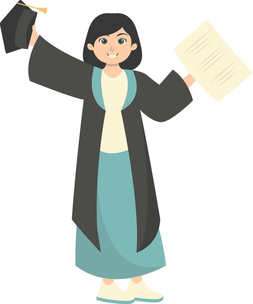 Illustration of People Graduation From University. Cartoon Character vector