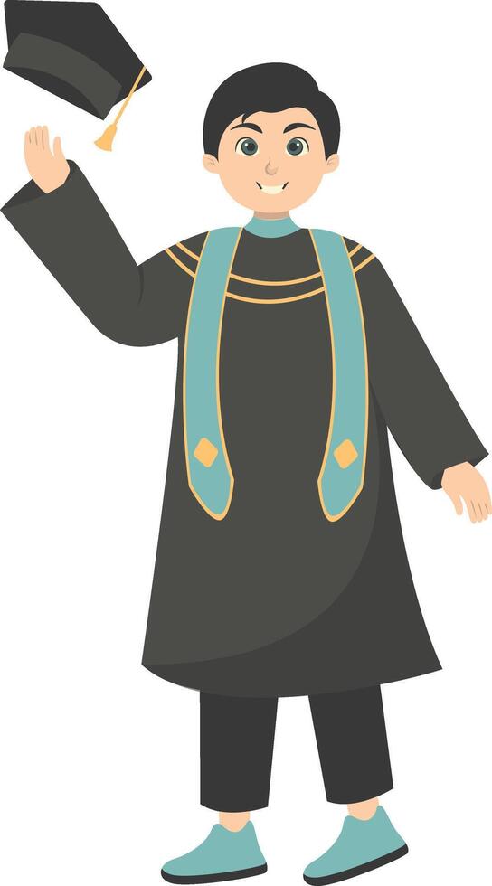 Illustration of People Graduation From University, Cartoon Character vector