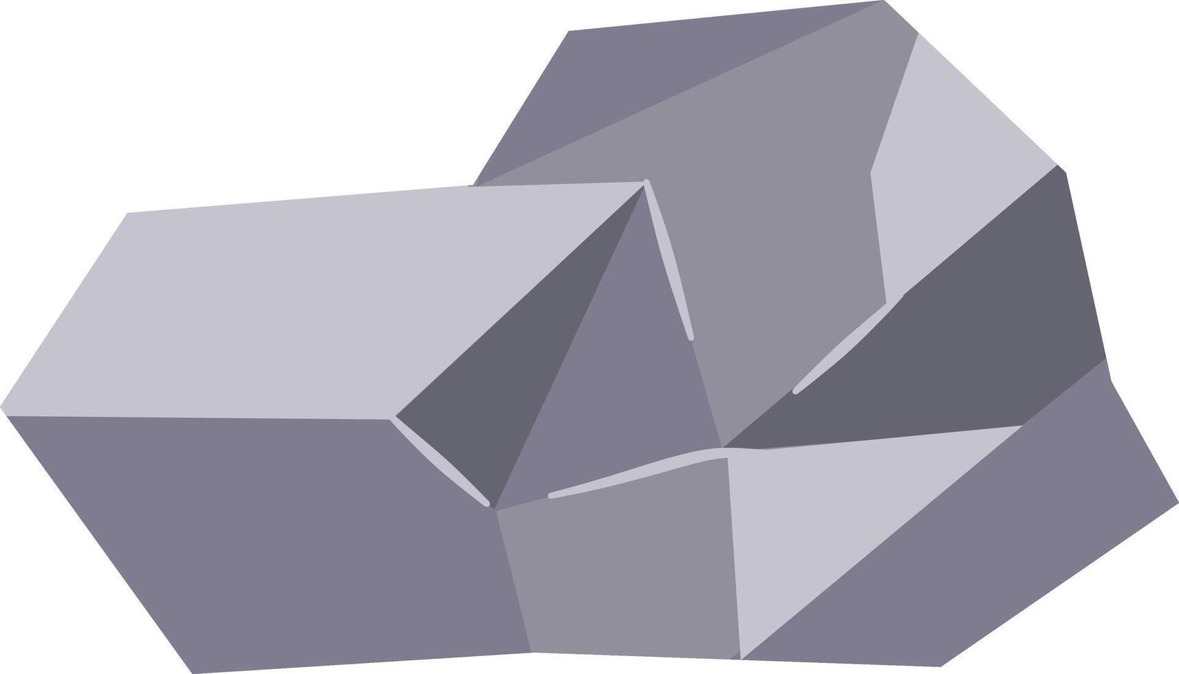 Boulder Rock Illustration on White Background. vector