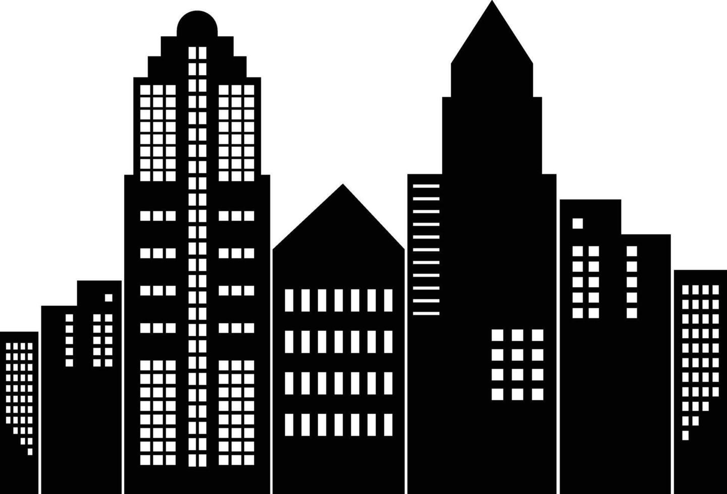 Silhouette of Cityscape Isolated on White Background vector