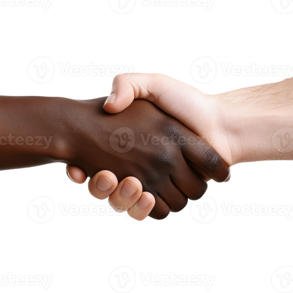 Hands shaking together now on transparent background. png