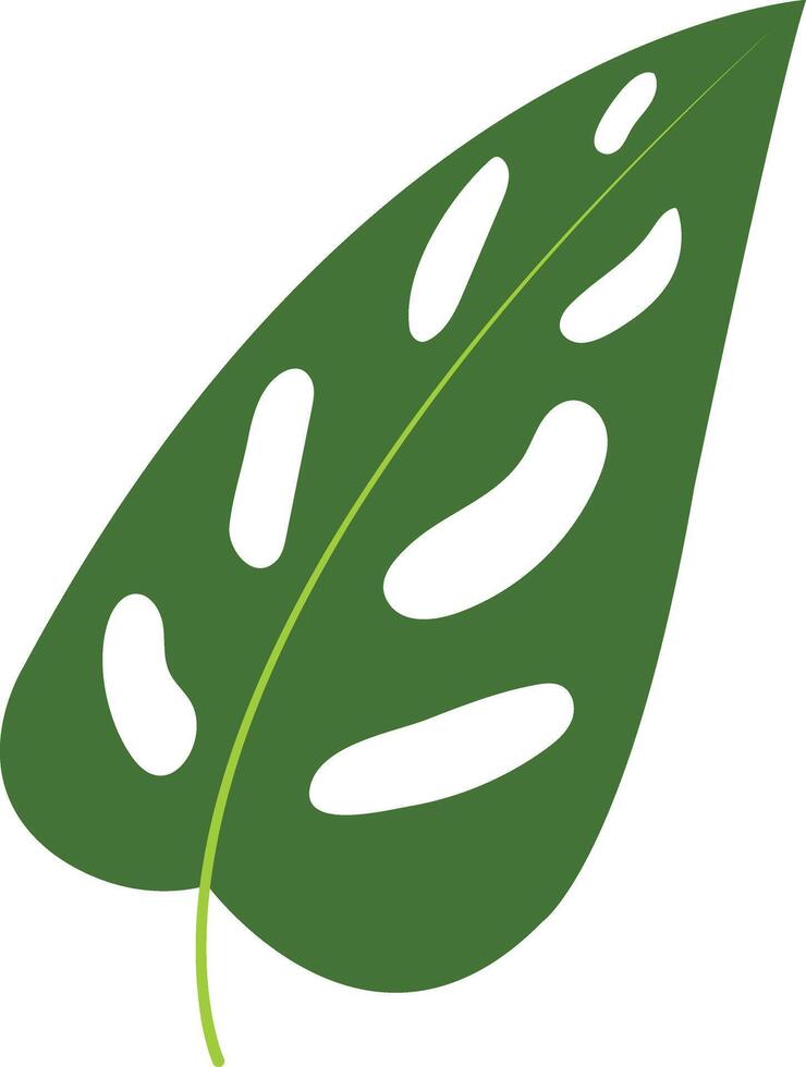 Green Tropical Leaves Illustration on White Background vector