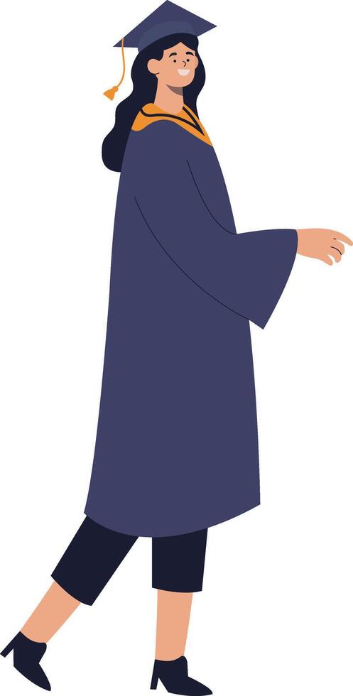 Student Graduation Character at University with Cartoon Design vector
