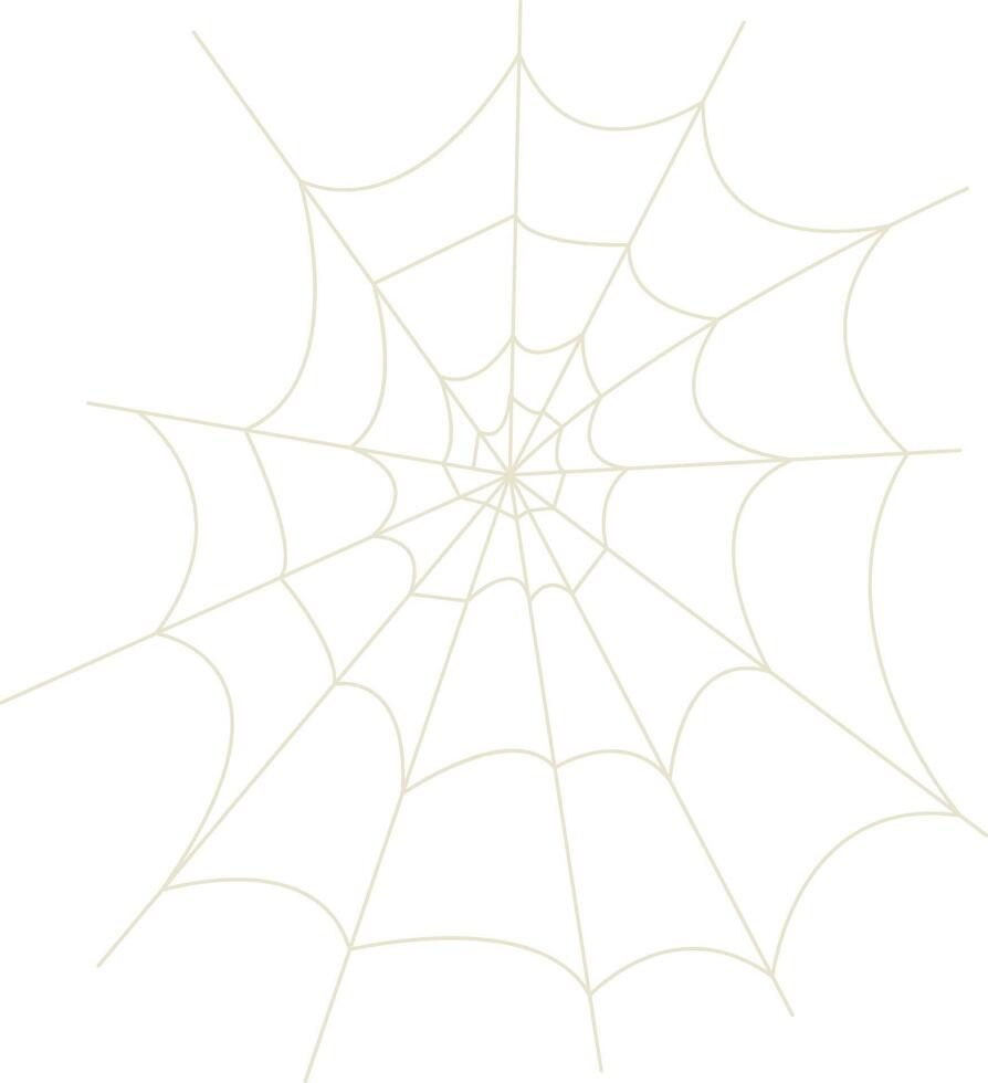 Spider Net Decoration with Flat Design. Isolated on White Background. vector