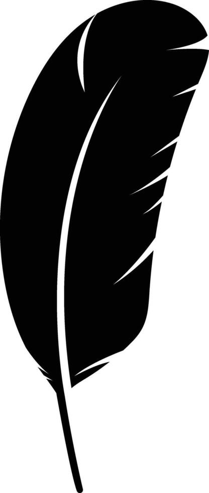 Abstract Bird Feather Silhouette Isolated on White Background. vector