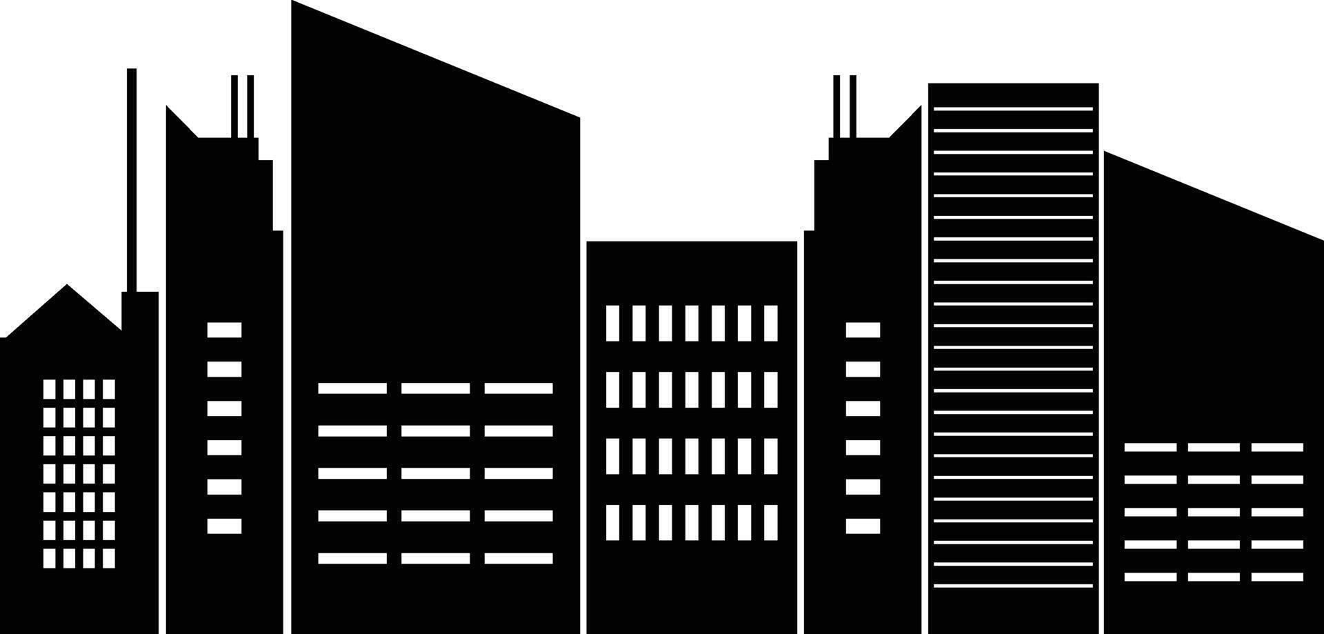 Silhouette of Cityscape. Isolated on White Background vector