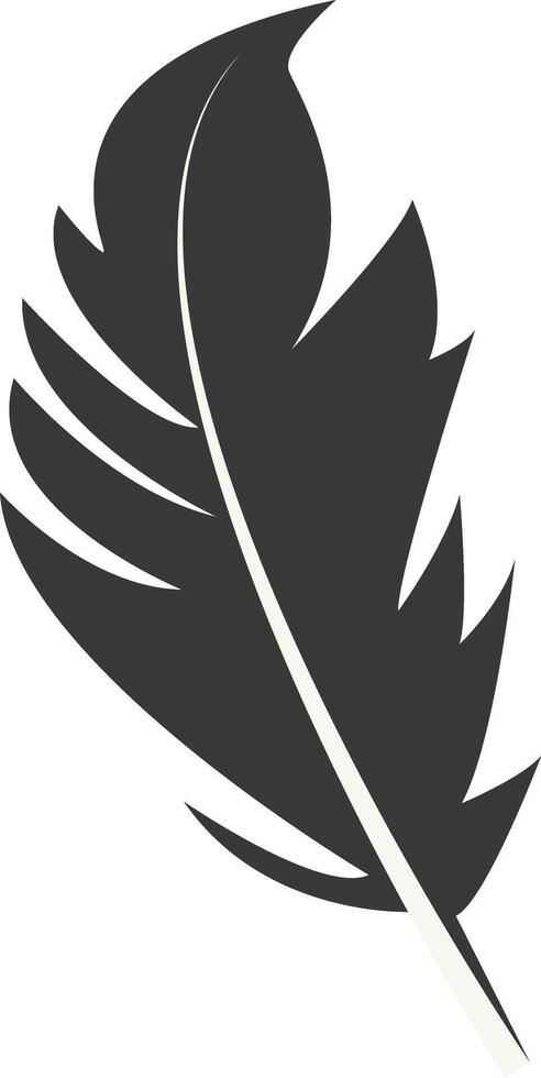 Black Silhouette of Curved Feather vector