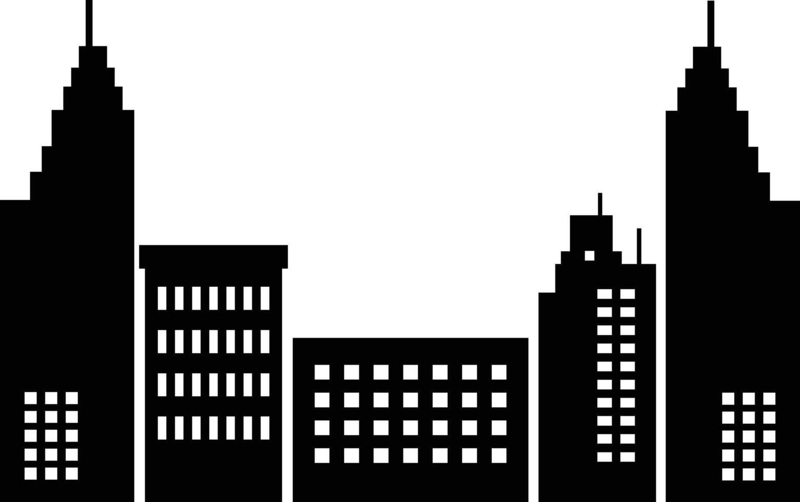Silhouette of Cityscape. Isolated on White Background. vector