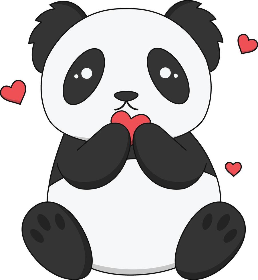 Baby Panda Character in Cartoon Design vector