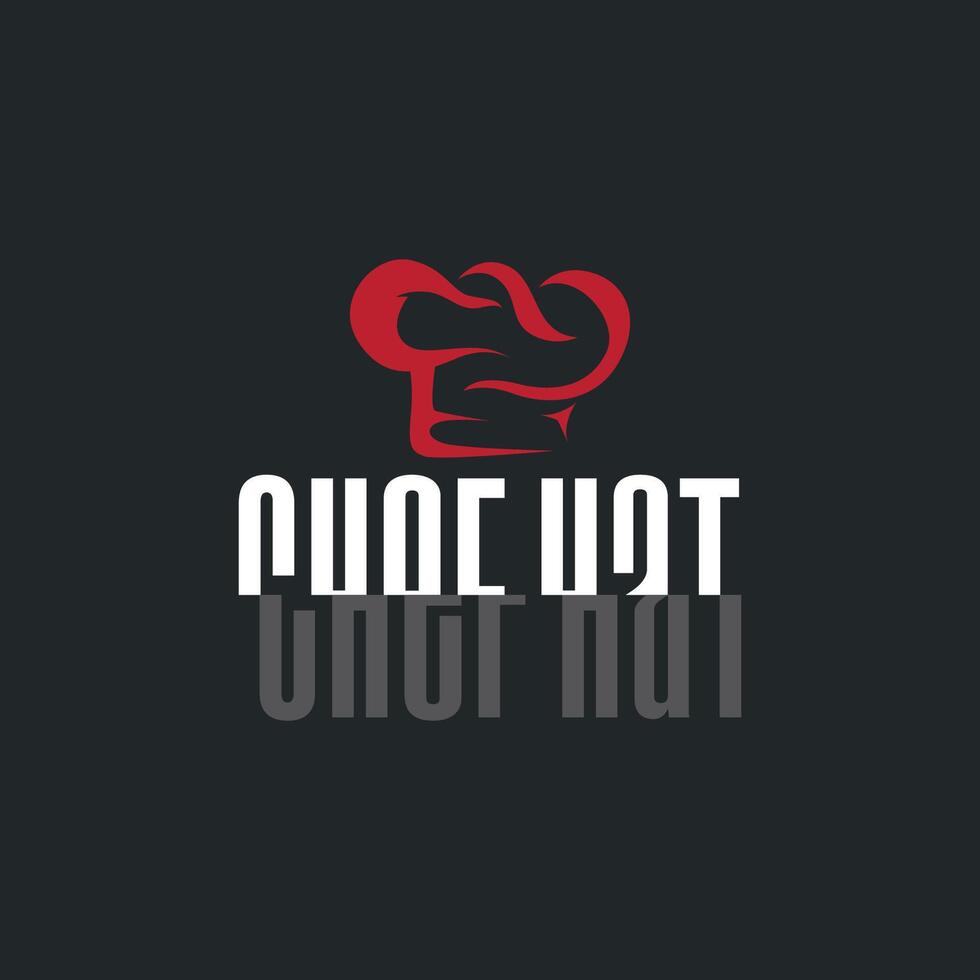 simple elegant silhouette concept design of cooking logo with chef hat icon, and cooking vector