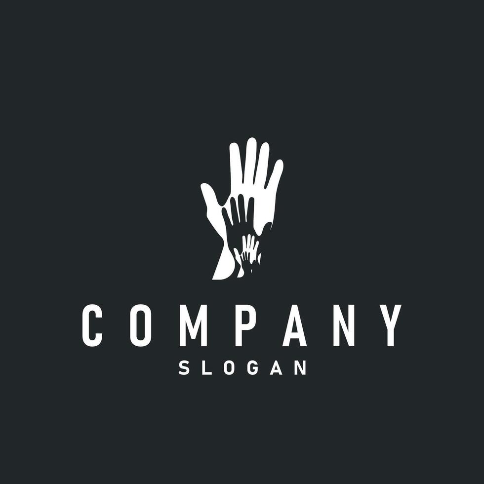 illustration of teamwork logo symbol icon with simple concept of team success united hands together illustration template for product brand or poster vector